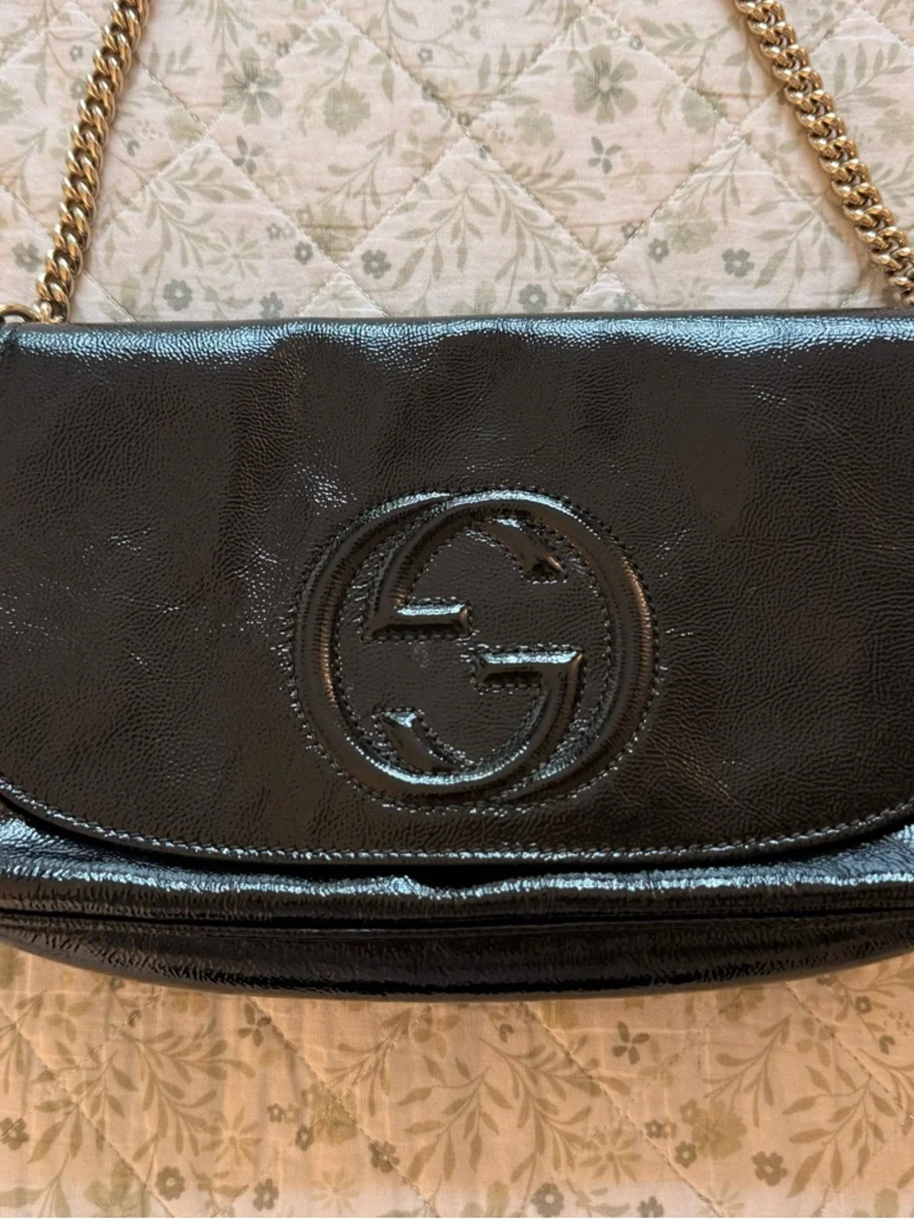 Vintage Gucci Black Patent Leather Soho Bag - Picture 6 of 9